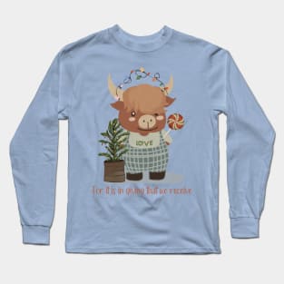 Highland Cow Cozy And Christmas Tree Light Long Sleeve T-Shirt